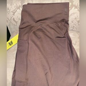 High-Waist Brown Active Flare Leggings